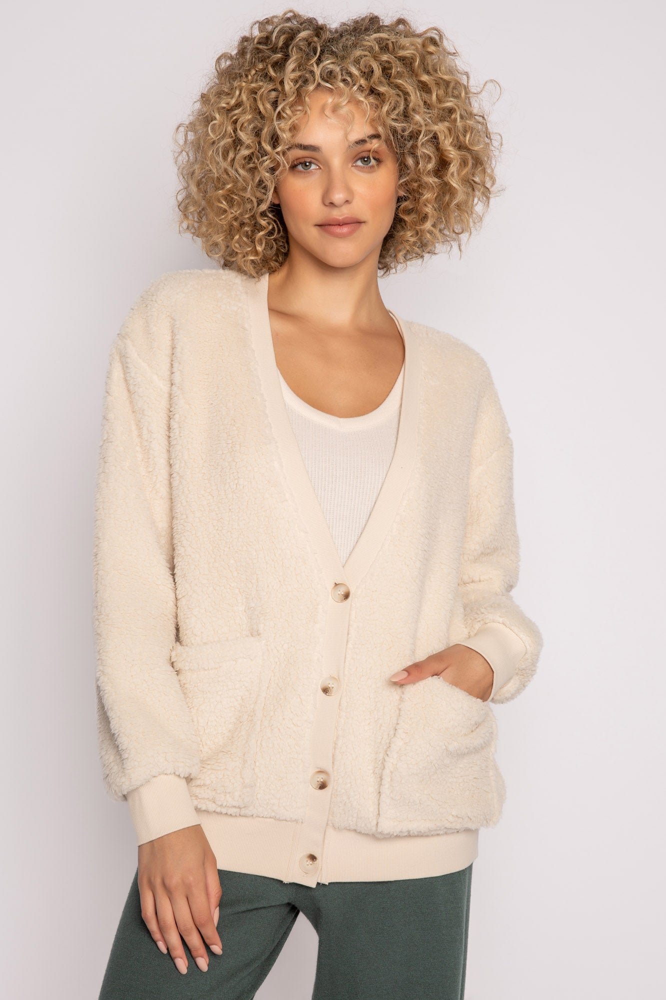 Shearling Cardigan