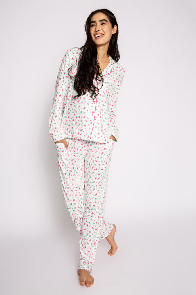 Vintage Floral Brushed-Cotton Pajama Set