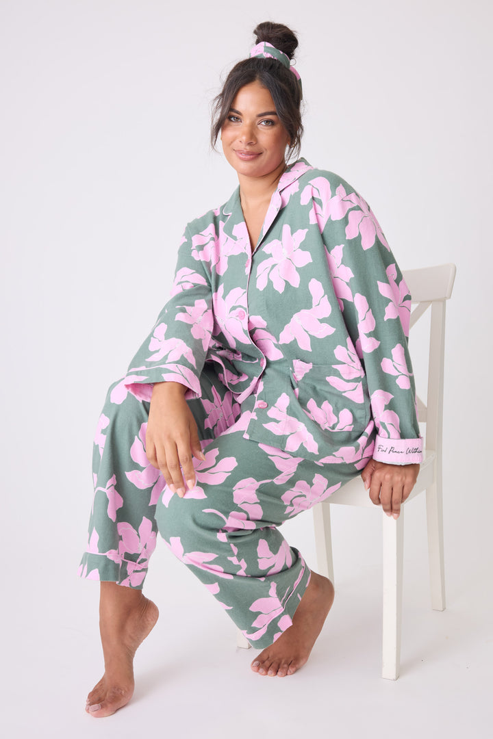 Find Peace Within Flannel PJ Set - Extended Sizes