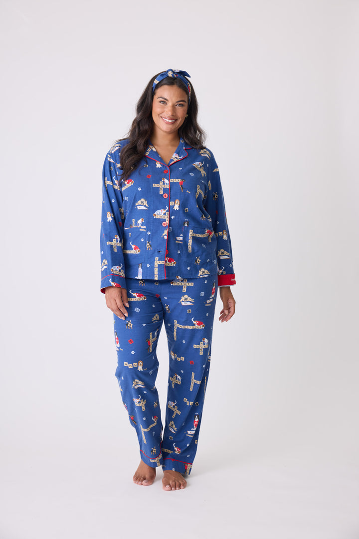 Love Leo Dog Rescue Cozy Flannel PJ Set - Extended Sizes