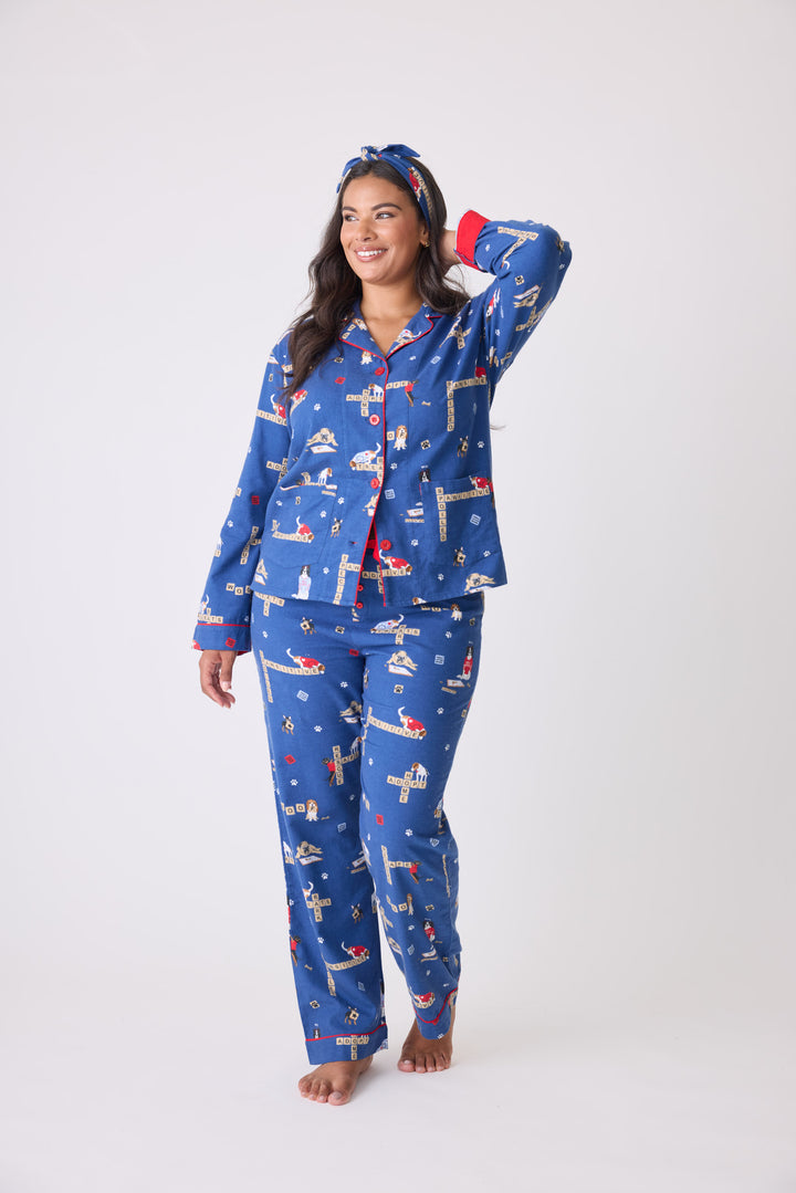 Love Leo Dog Rescue Cozy Flannel PJ Set - Extended Sizes