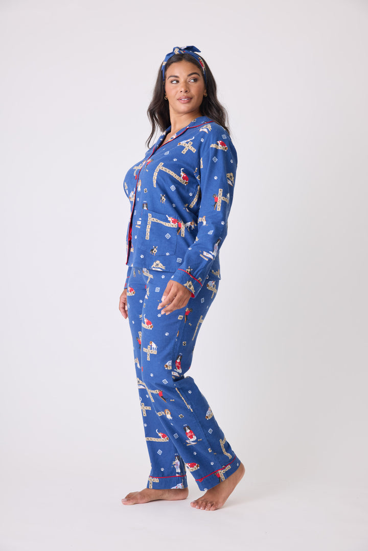 Love Leo Dog Rescue Cozy Flannel PJ Set - Extended Sizes