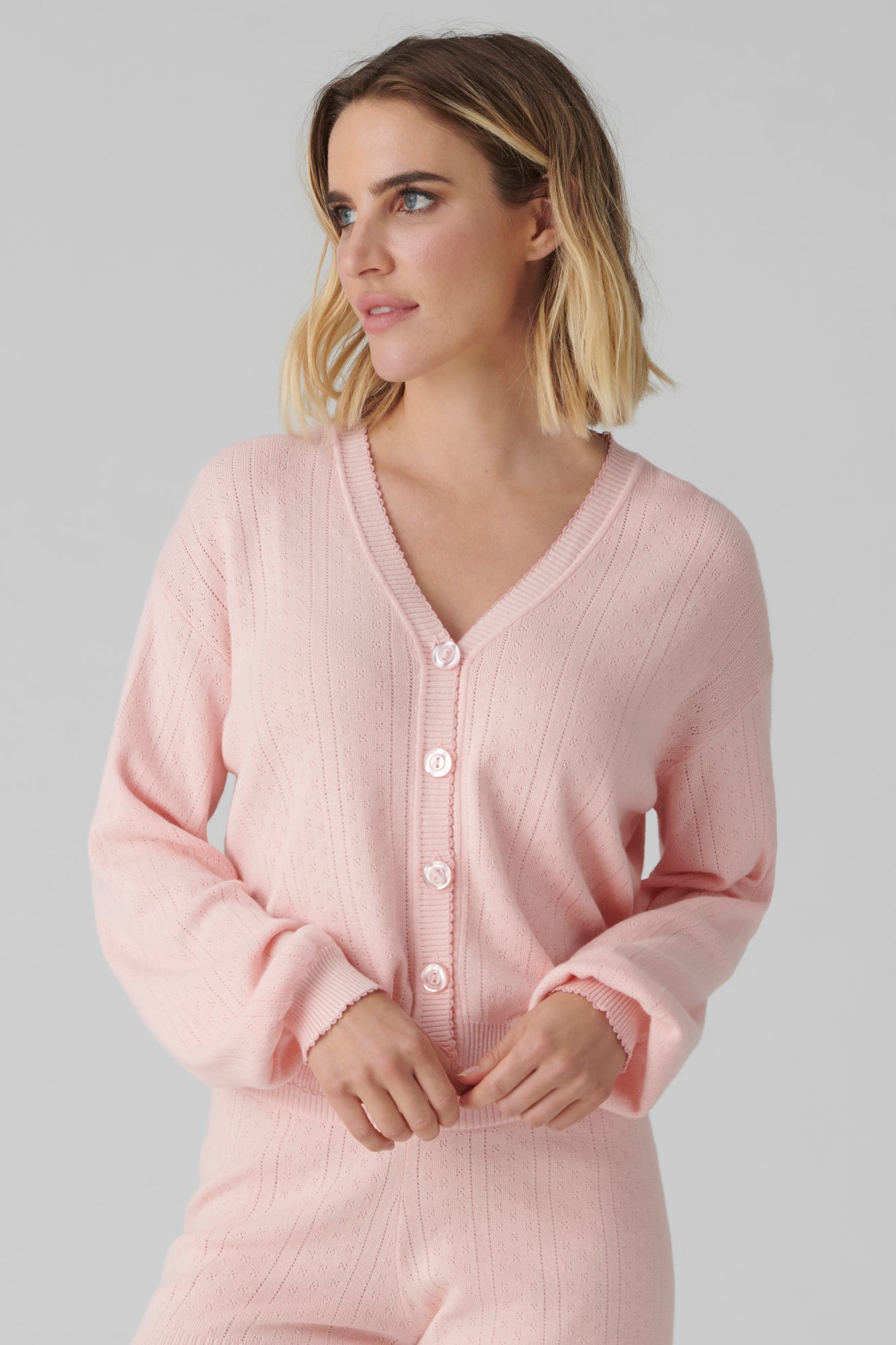 Pink Button Pink Cotton Cardigan selling Sweater