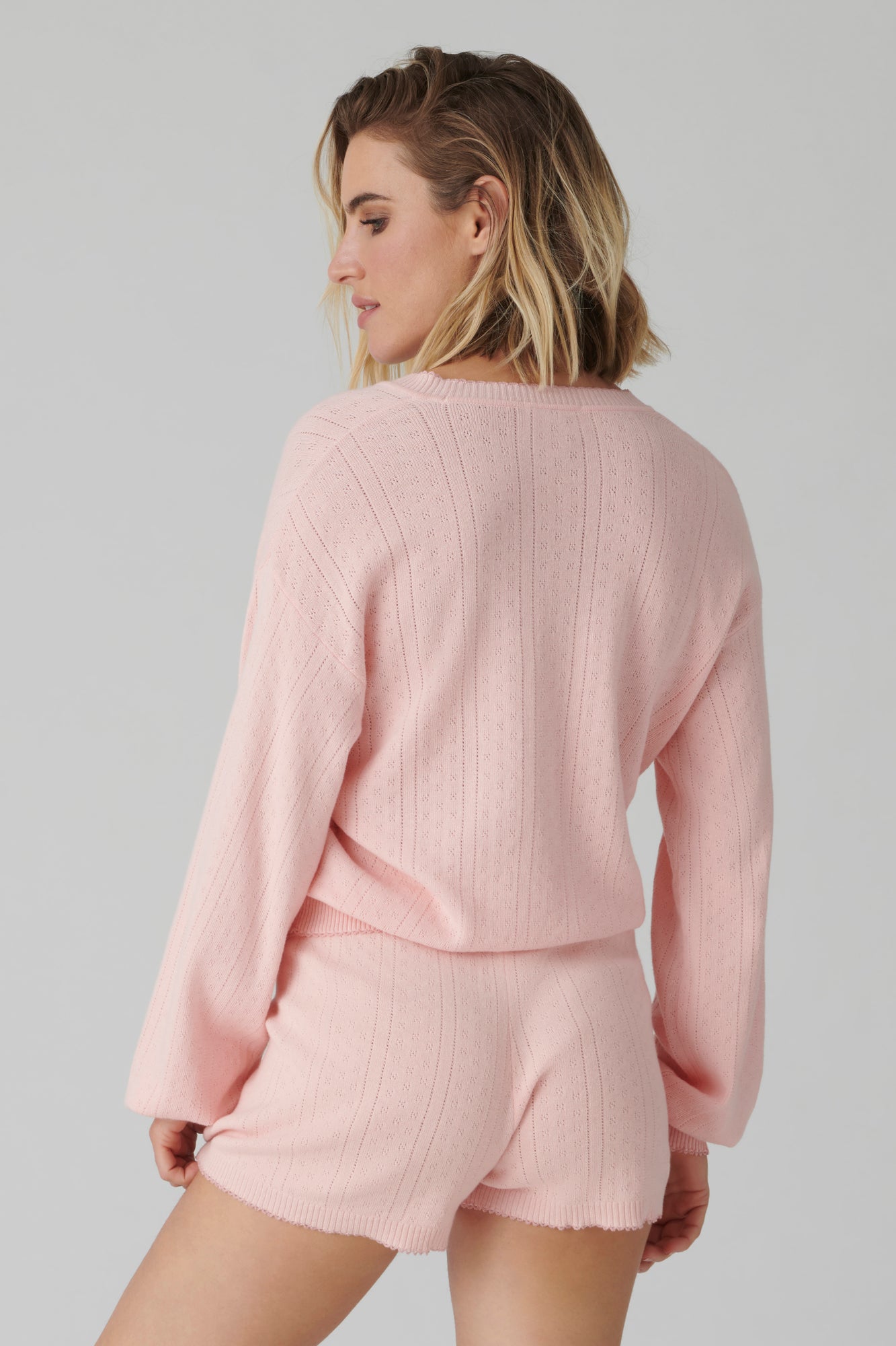 Pale pink cotton cardigan best sale