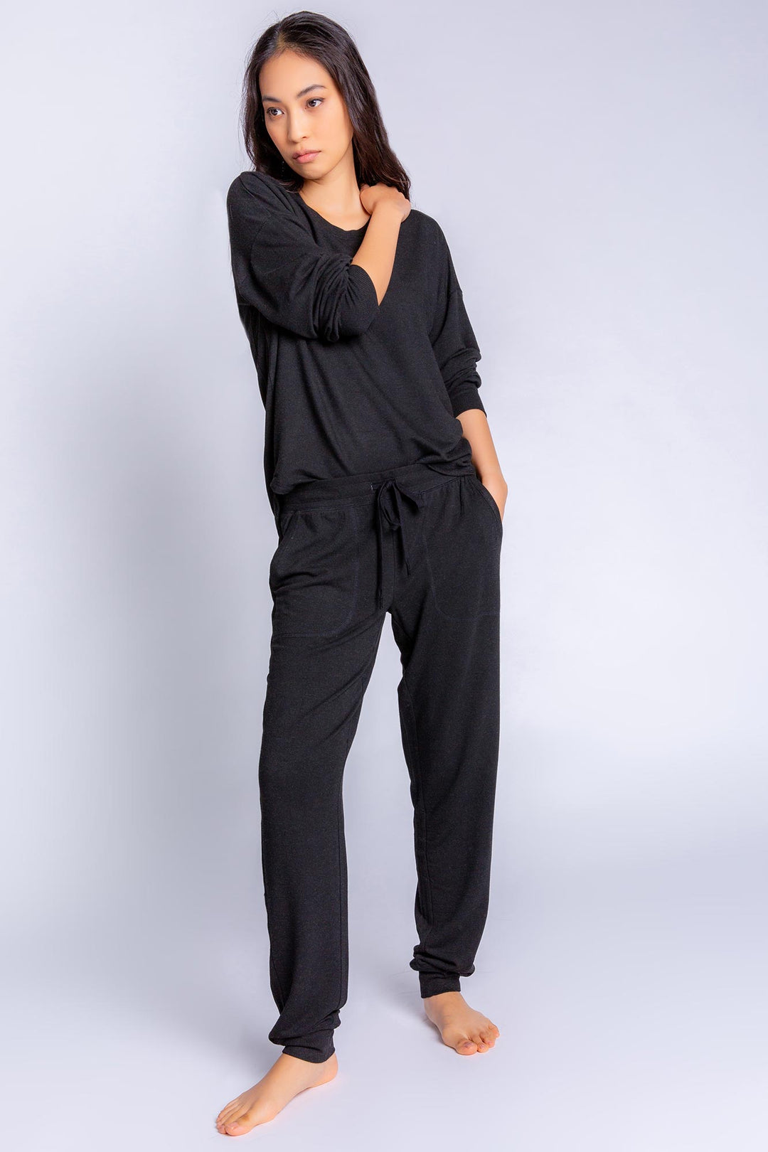 Women's Pajama Essentials Shirt& Pants Set Black – P.J. Salvage