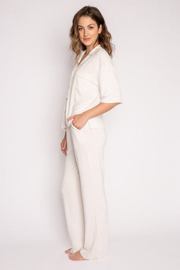 Women's Pajama Essentials Shirt& Pants Set Oatmeal – P.J. Salvage