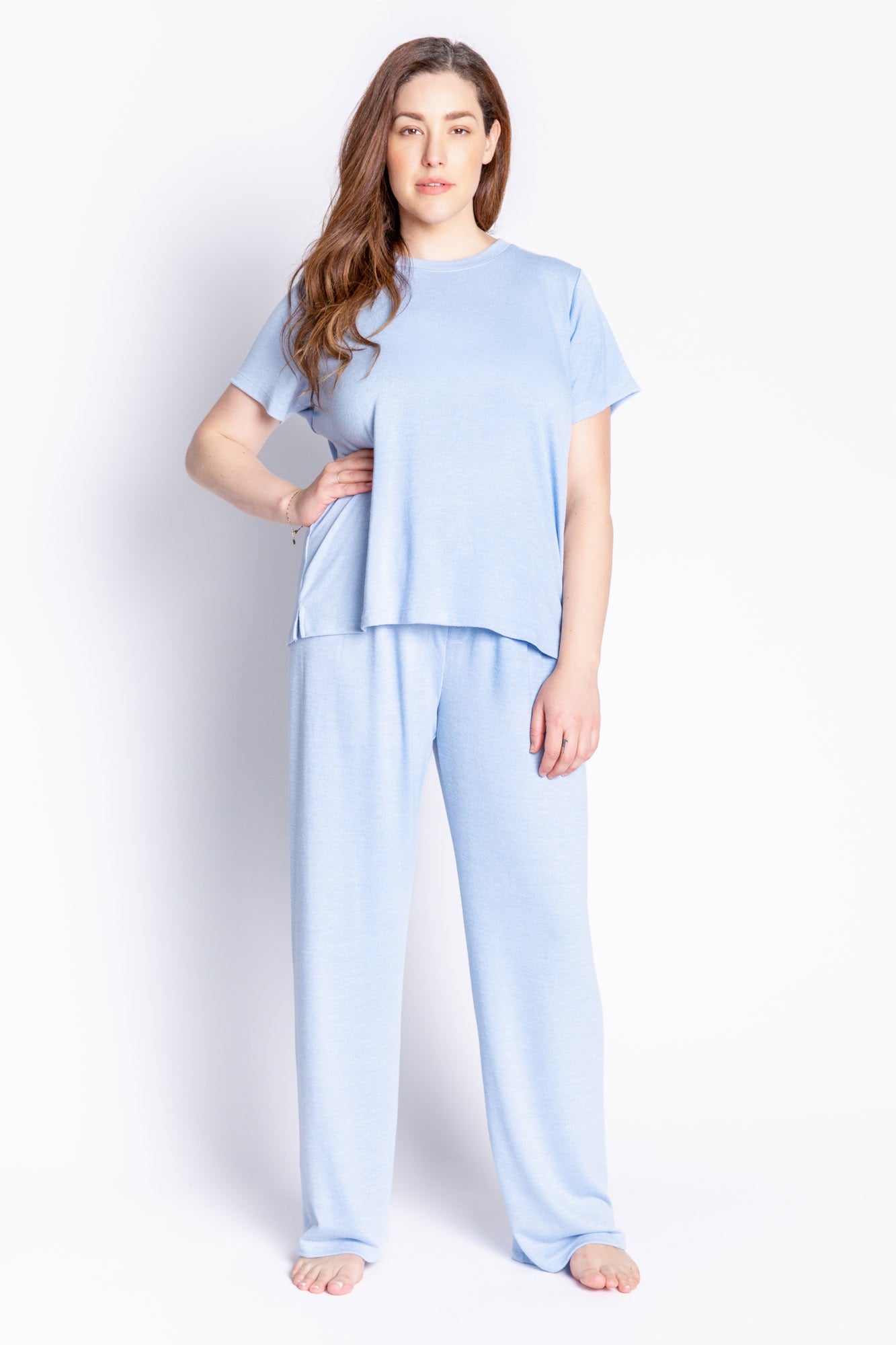 Women's Light Blue Lounge Set In Repreve® Recycled Fabric – P.J.