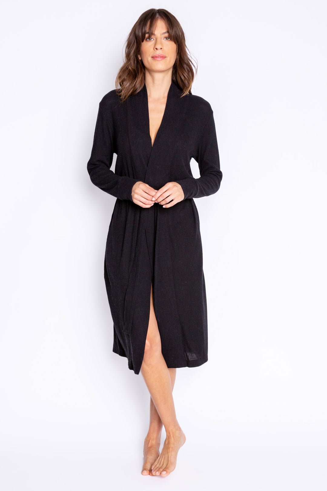 Women's Classic Black Robe – P.J. Salvage