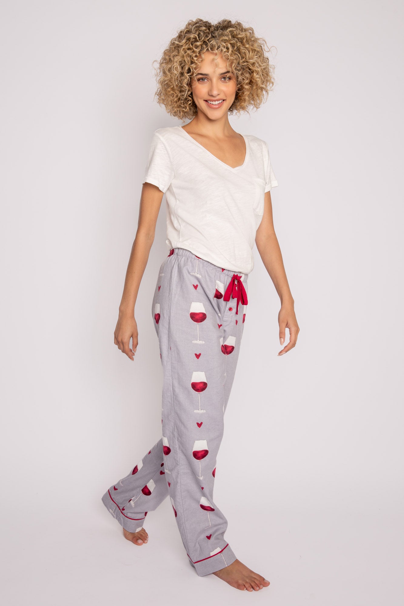 Wine-Glass Print Pajama Pant With Tie – P.J. Salvage