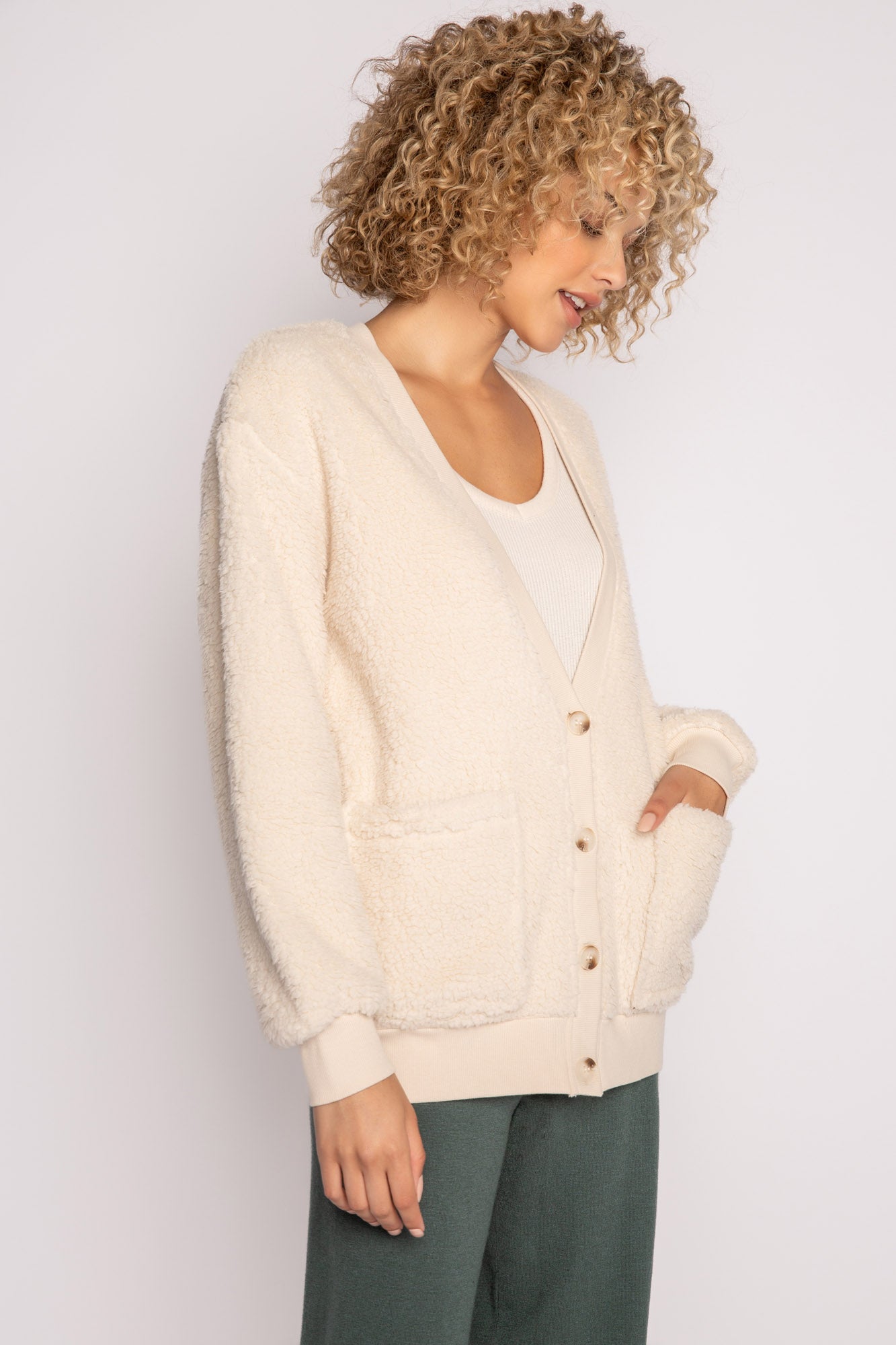 Shearling Cardigan