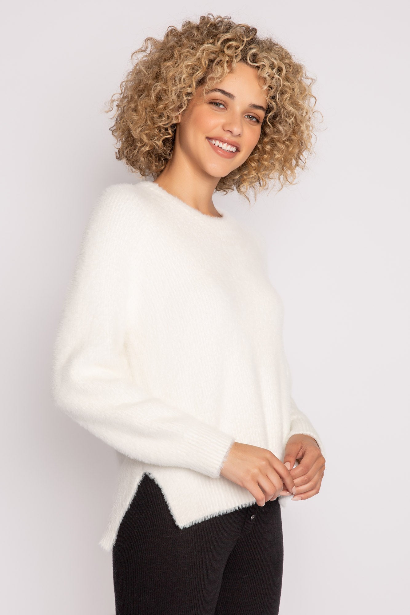 Soft Ivory Feather Knit Women's Sweater – P.J. Salvage