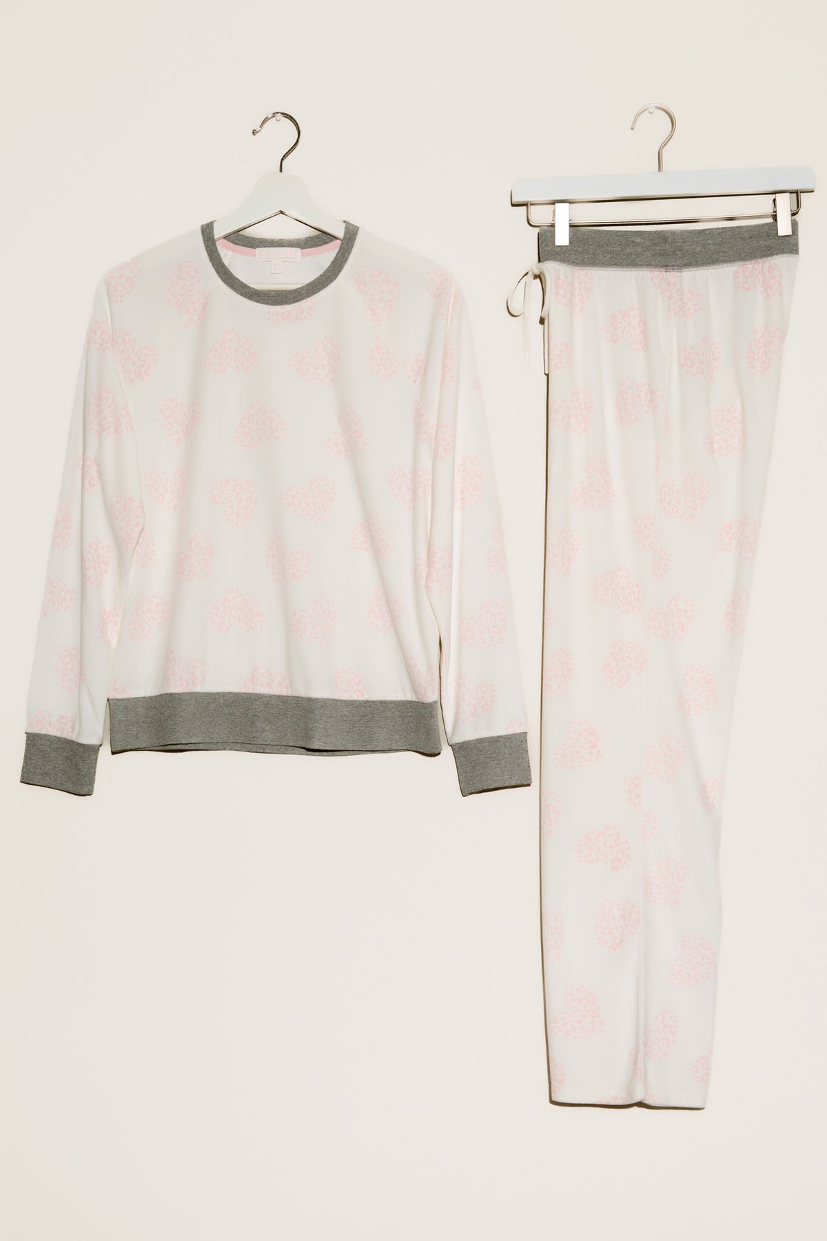 Women's Heart Print Ivory Pajama Shorts Mad Love – P.J. Salvage