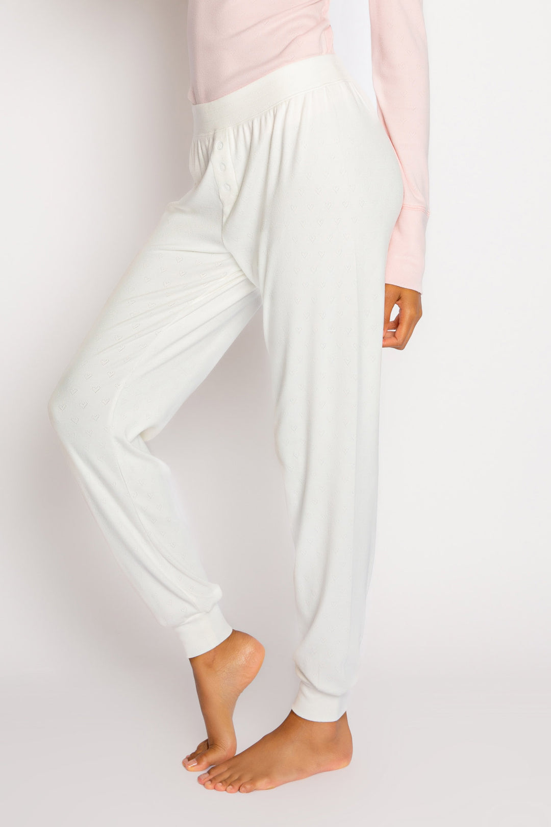 PJ Salvage All Things Love Banded Knit Jogger Pant in Ivory