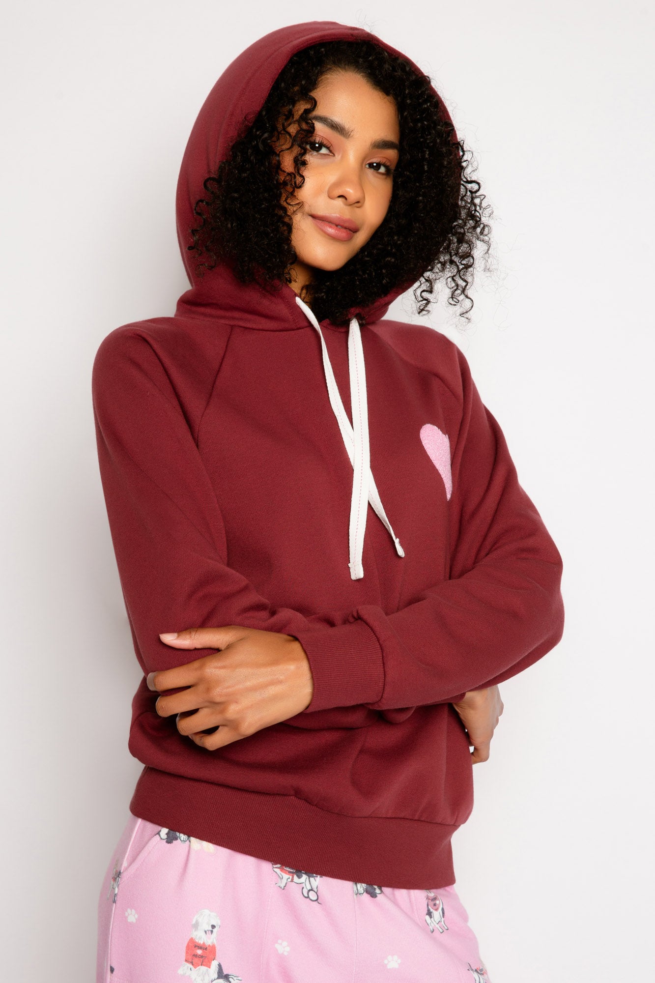 Burgundy hot sale fleece hoodie